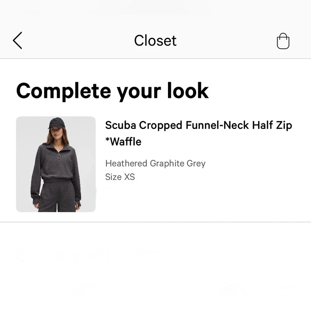 Lululemon Athletica Heathered Graphite Grey Waffle Half-Zip Pullover - Picture 3 of 3